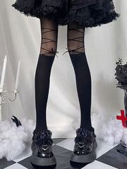 'Lolita' Coquette Ribbon Lace Leg Tights