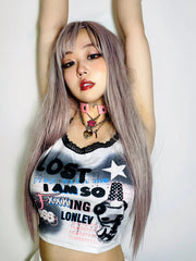 'Lost Babe' Alt Anime Y2k Graffiti Cami Top