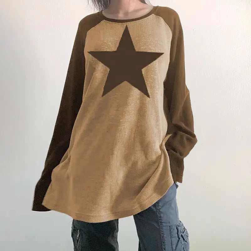 'Lost Star' Star Prints Oversized Top