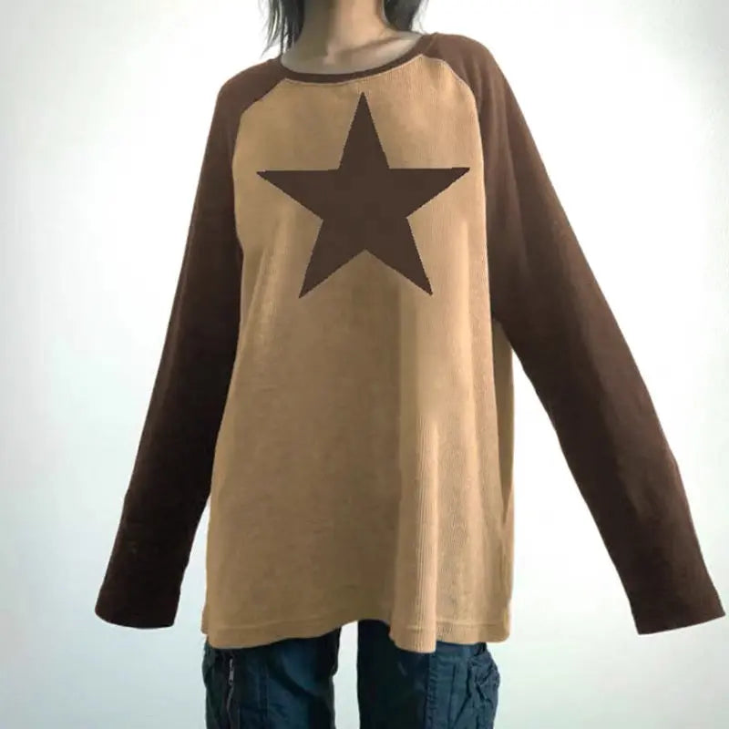 'Lost Star' Star Prints Oversized Top