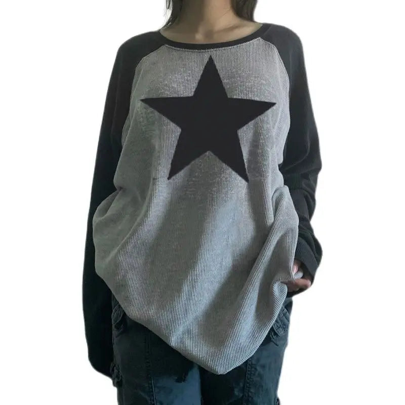 'Lost Star' Star Prints Oversized Top