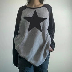 'Lost Star' Star Prints Oversized Top