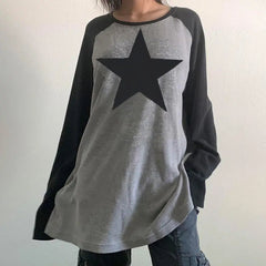 'Lost Star' Star Prints Oversized Top