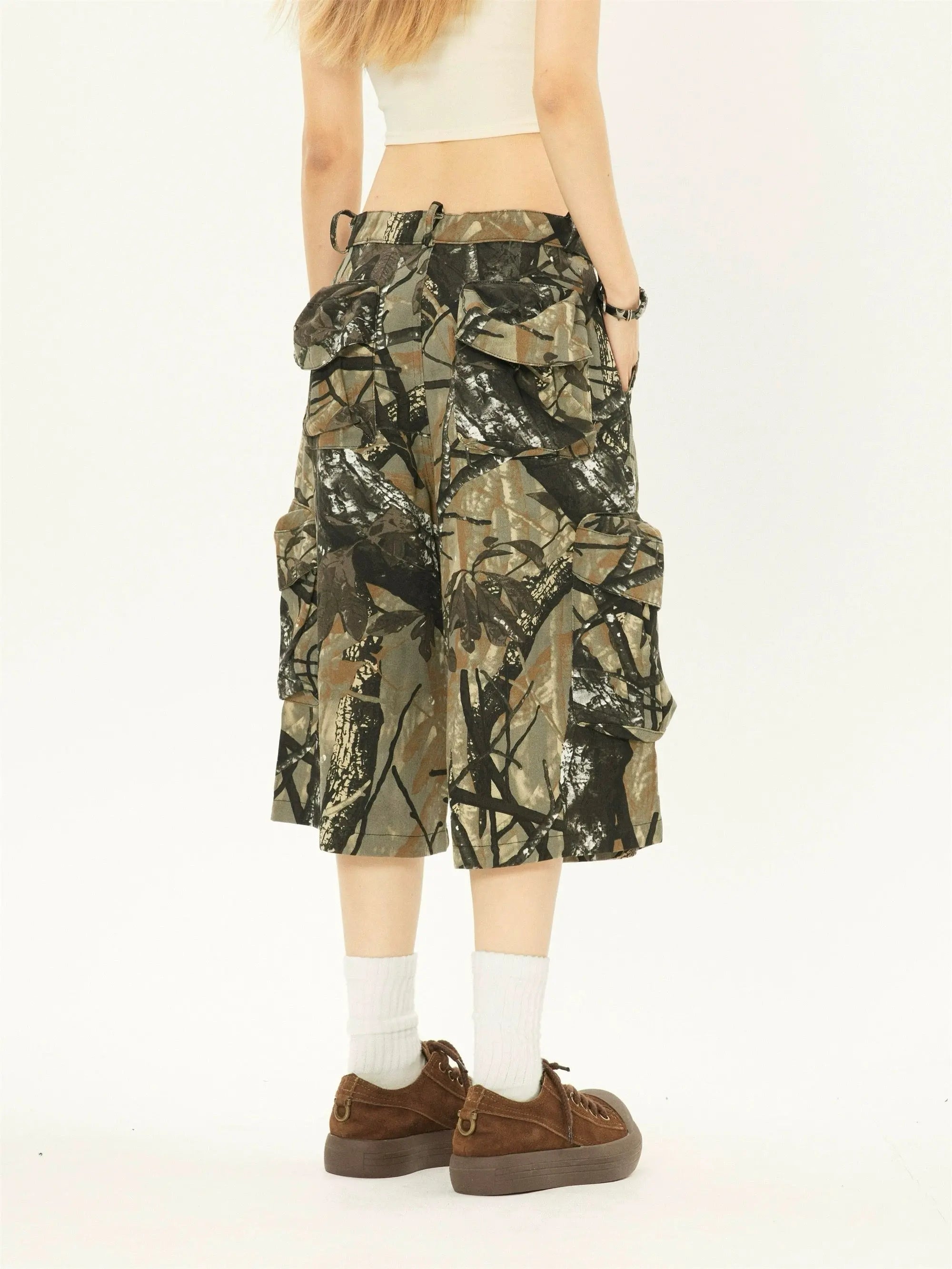 'Lost' Graffiti Forests Oversized Cargo Cropped Pants