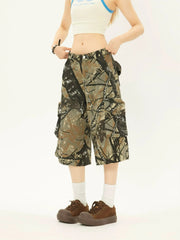 'Lost' Graffiti Forests Oversized Cargo Cropped Pants