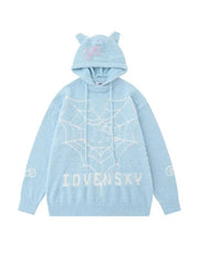 'Love Trap' Mohair Web Kitten Drawstring Sweater