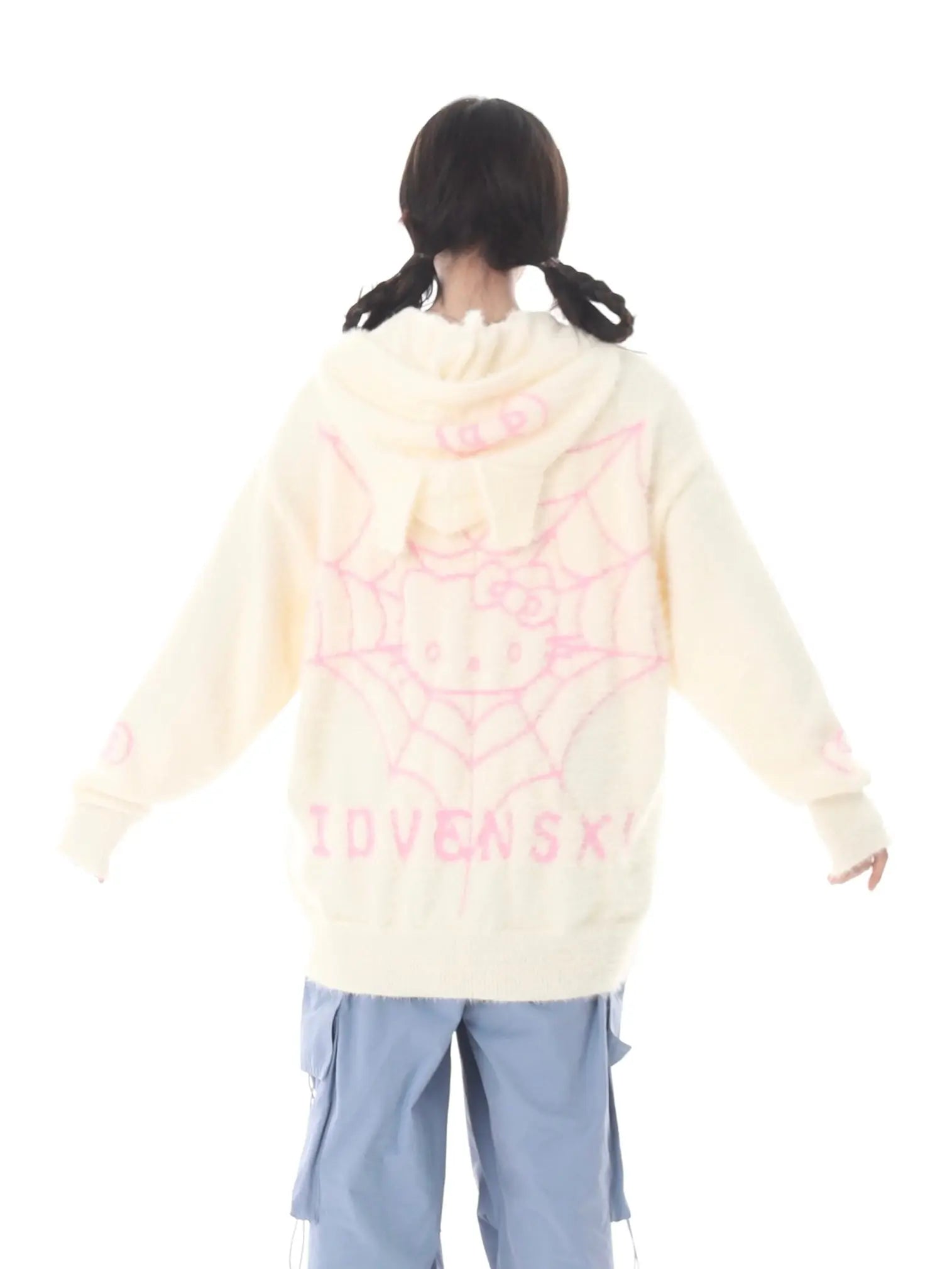 'Love Trap' Mohair Web Kitten Drawstring Sweater