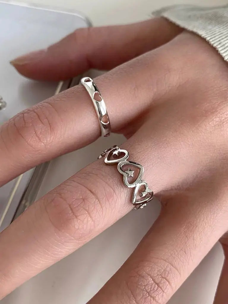 'Love wins' Chic Heart Shape Star Rings