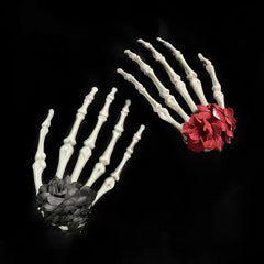 'Lycoris' Flower Skull Hand Hair Pins