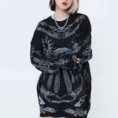 'Made Extreme' Oversized Dark Goth Graffiti Sweater