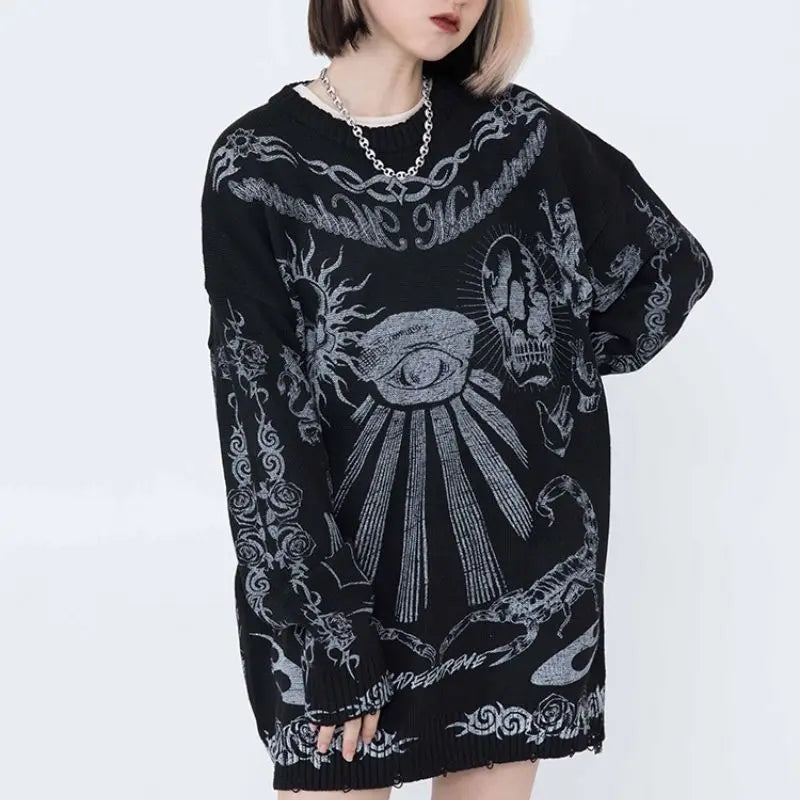 'Made Extreme' Oversized Dark Goth Graffiti Sweater