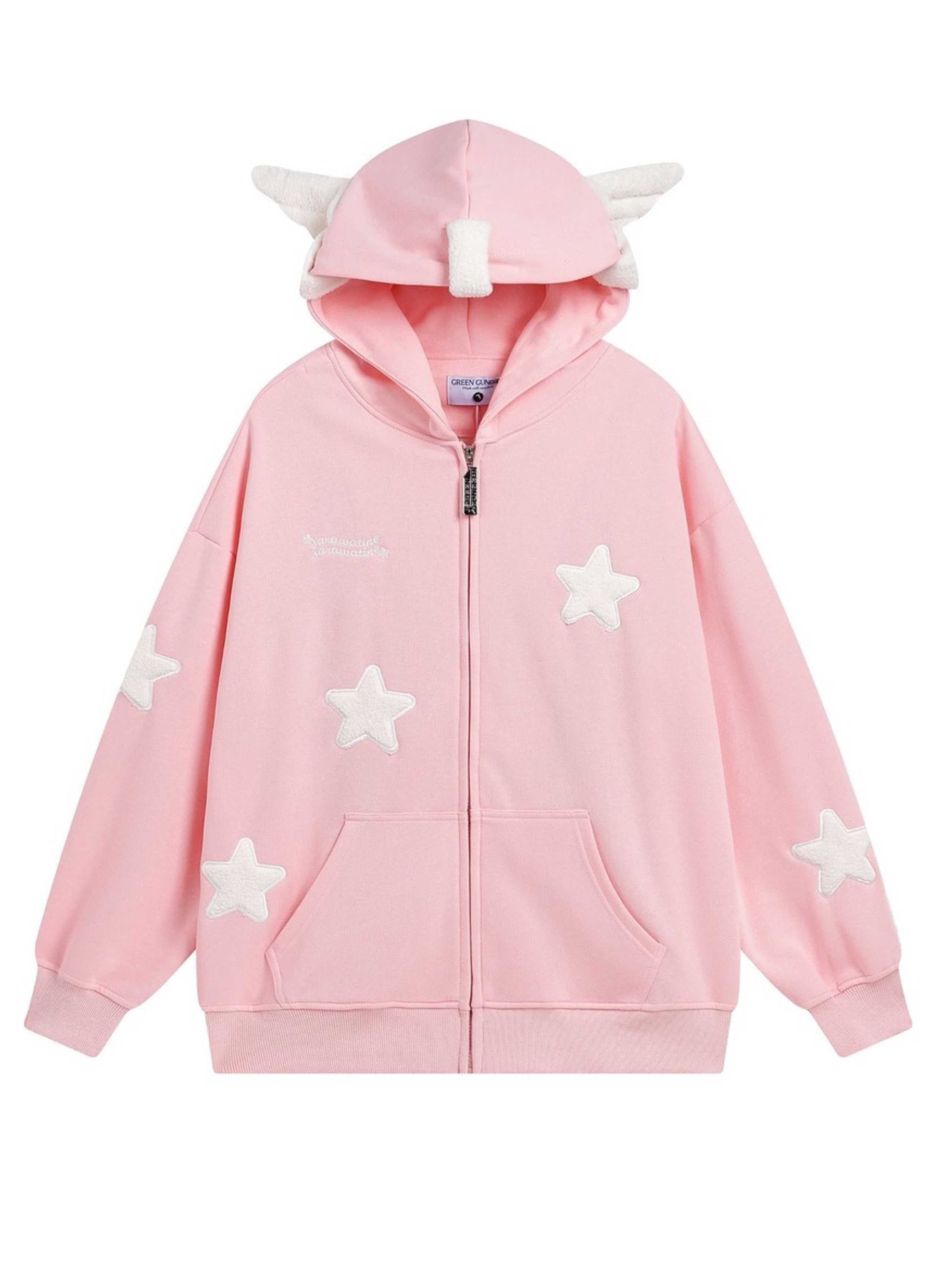 'Magic Fairies' Fairies Ears Zipped Oversized  Hoodie