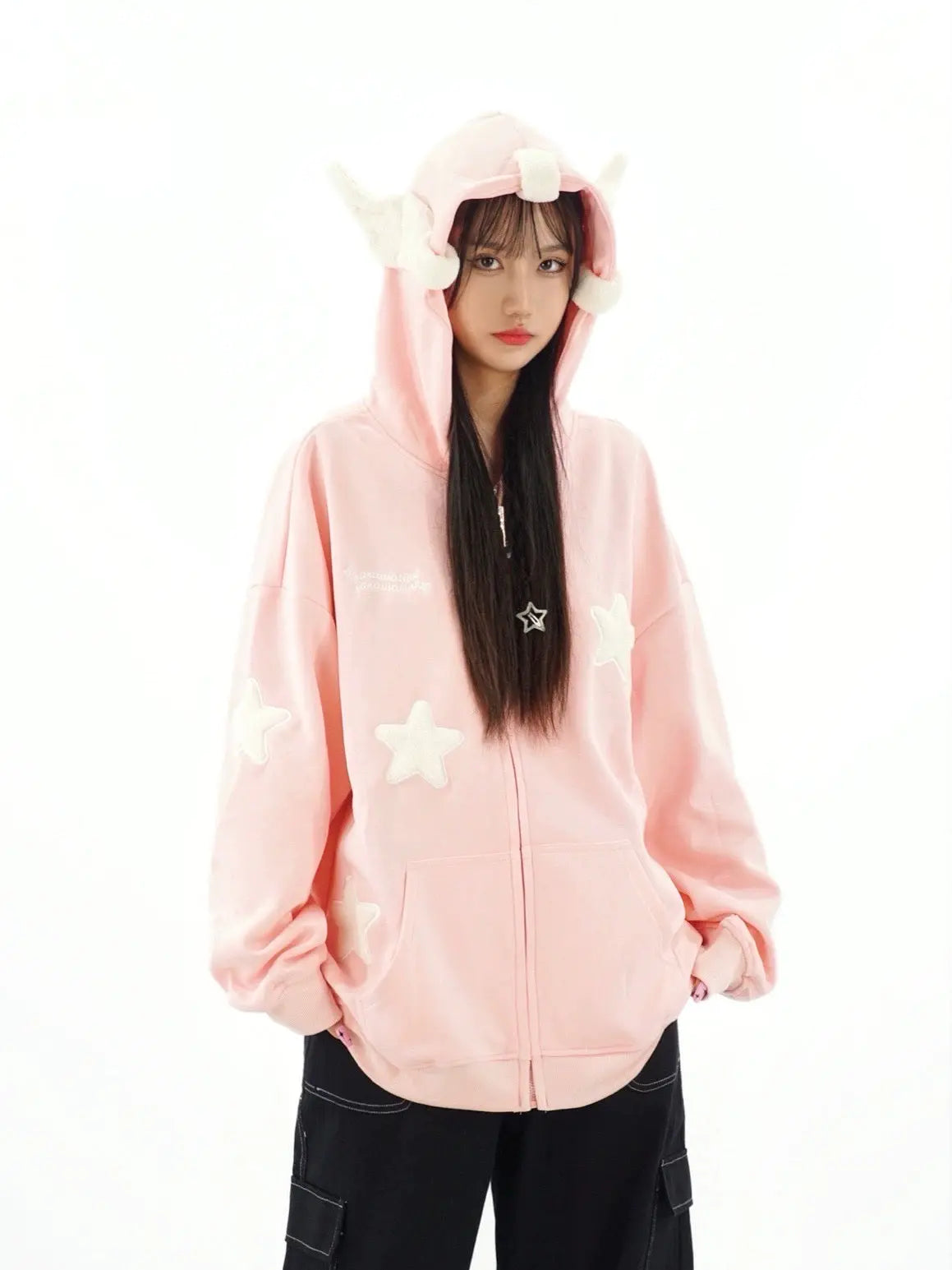 'Magic Fairies' Fairies Ears Zipped Oversized  Hoodie