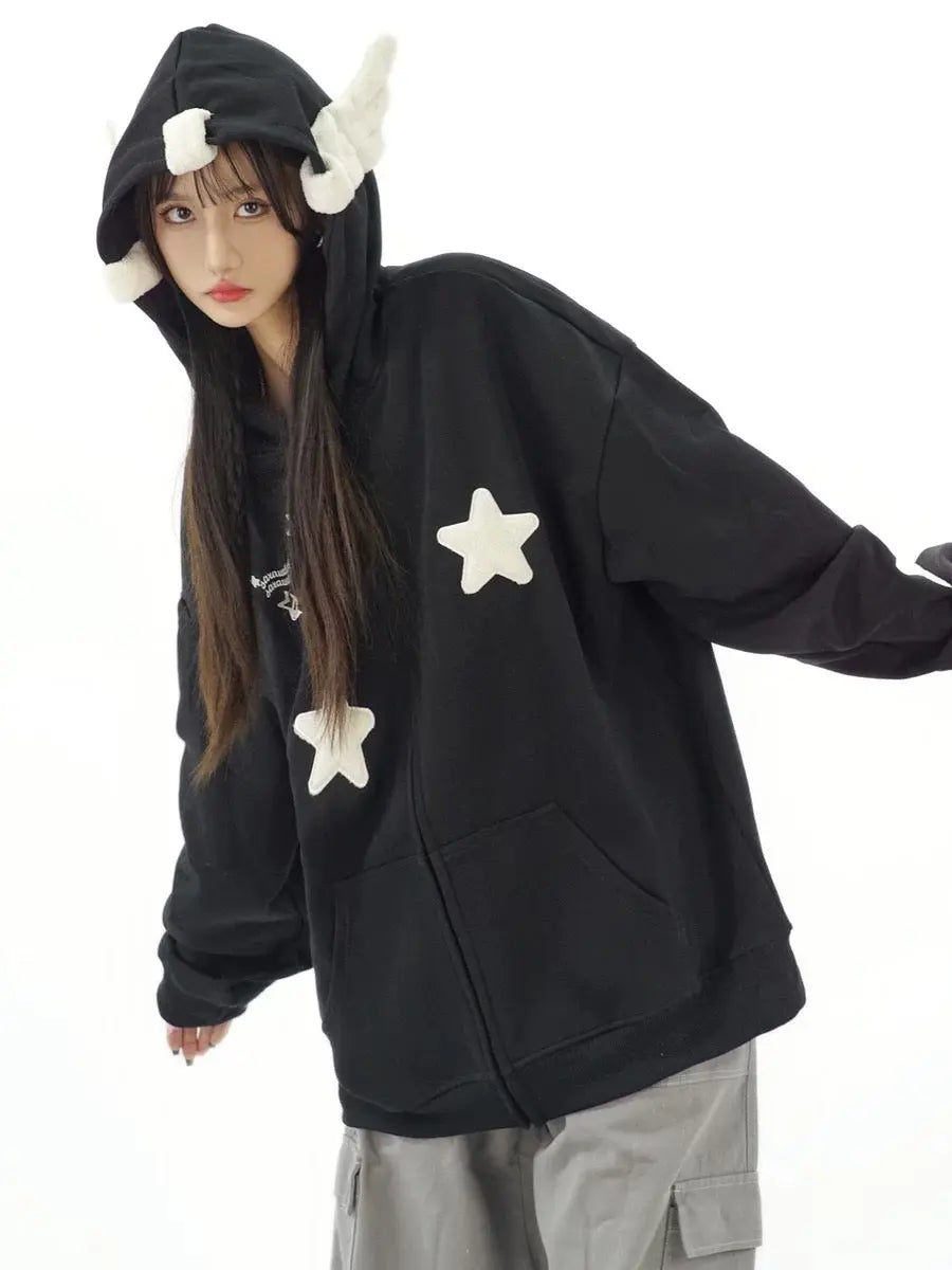 'Magic Fairies' Fairies Ears Zipped Oversized  Hoodie