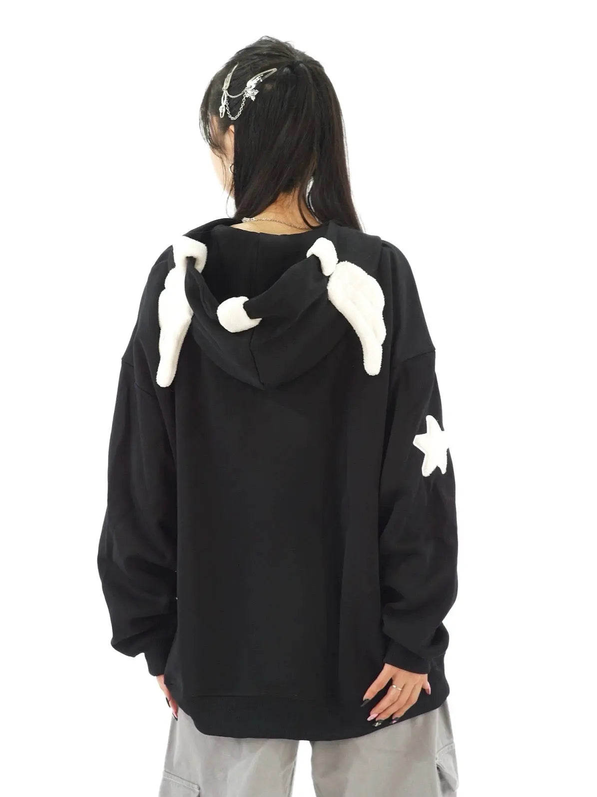 'Magic Fairies' Fairies Ears Zipped Oversized  Hoodie