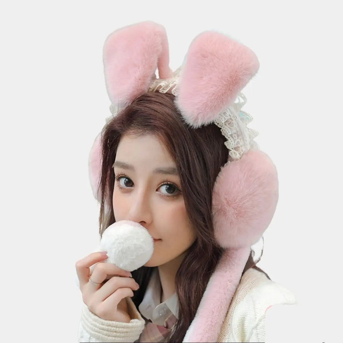 'McTwisp' Bunny Lace Moving Ear Earmuffs