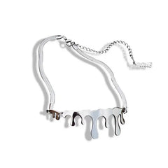 'Melting Pot' Liquified Metal Silver Choker