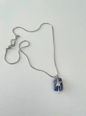 'Melting Star' Y2k Silver Star Marble Necklace