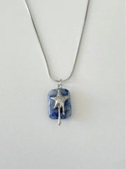 'Melting Star' Y2k Silver Star Marble Necklace