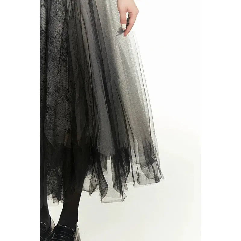 'Mercy' Tutu Dress Black Yarn Midi Dress