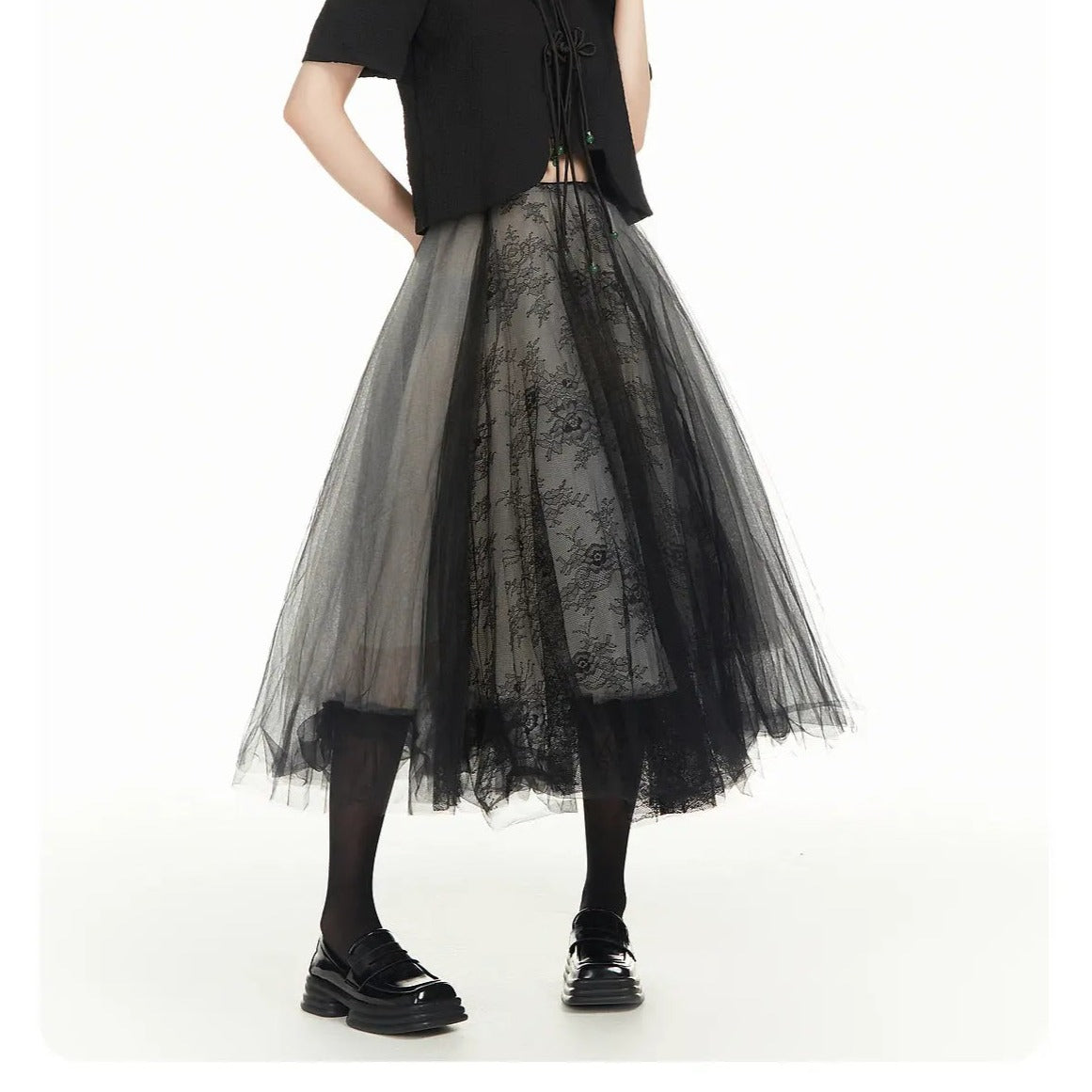 'Mercy' Tutu Dress Black Yarn Midi Dress