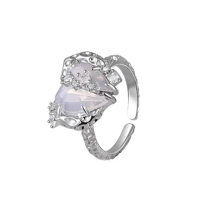 'Mermaid' Clear Heart Shape Rings