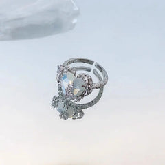 'Mermaid' Clear Heart Shape Rings