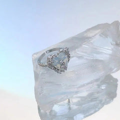 'Mermaid' Clear Heart Shape Rings