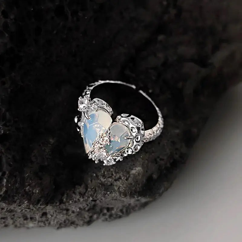 'Mermaid' Clear Heart Shape Rings