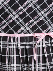 'Mimosa' Kawaii Checked Bowtie Mini Skirt