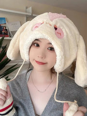 'Mini Lop' Fluffy Kawaii Pink Rabbit Winter Hat