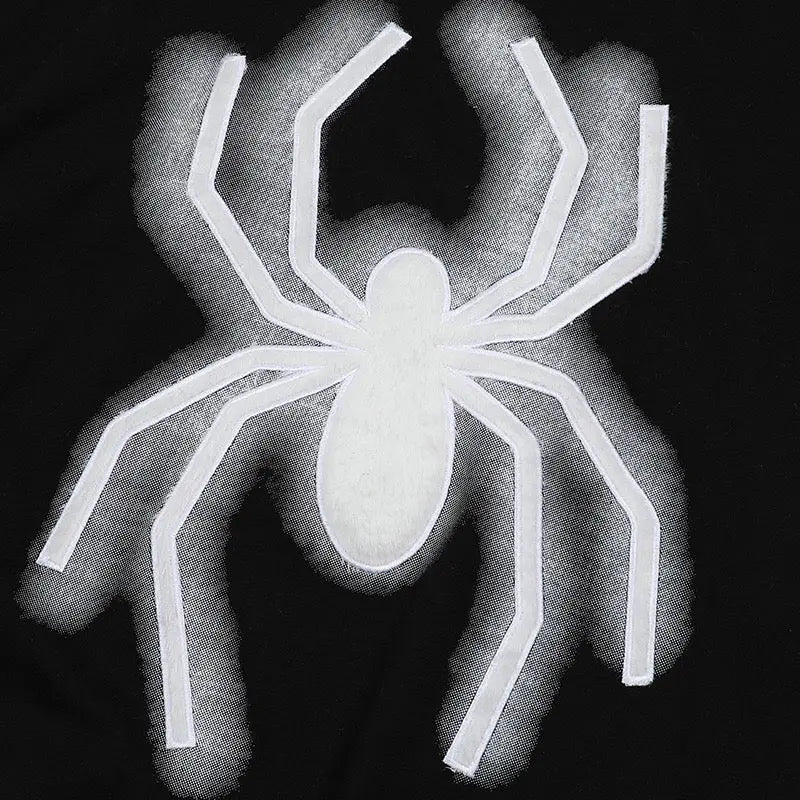 'Mini Spider' Punk Graphic  Spider Crop Top