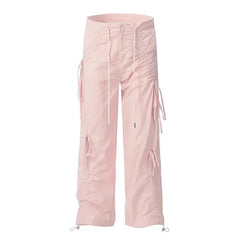 'Mint Smoothie ' Kawaii Streetwear Ribbon Drawstring Parachute Pants