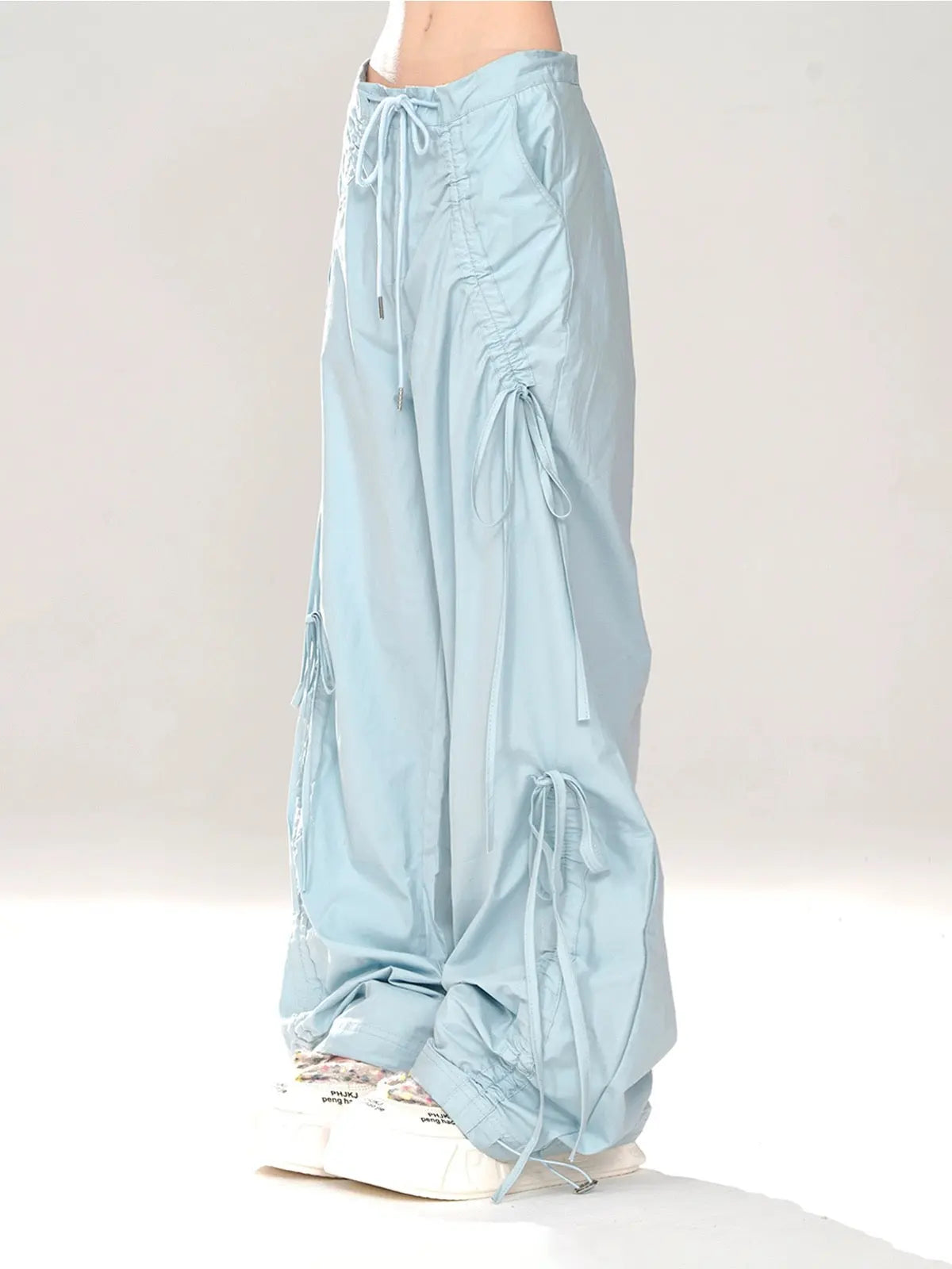 'Mint Smoothie ' Kawaii Streetwear Ribbon Drawstring Parachute Pants