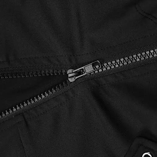 'Mission X' Tech Wear Buckle Zip Up Top