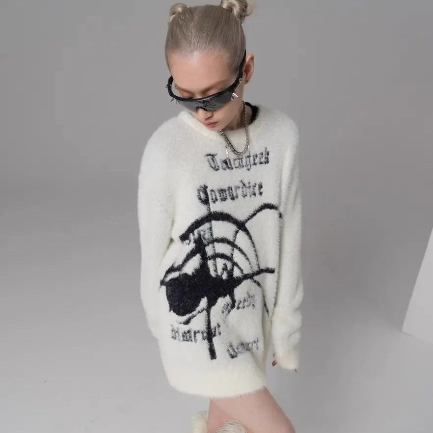 'Misumena' Dark Spider Web Sweater