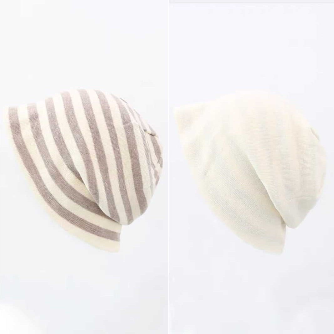 'Mocha' Grunge Striped Beanie Hat