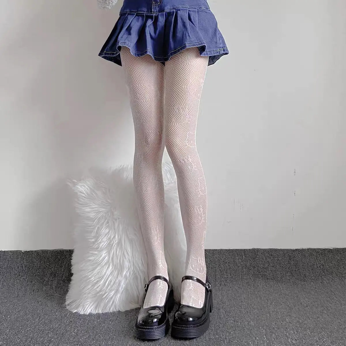 'Moeee' Kawaii Kitten Face Tights