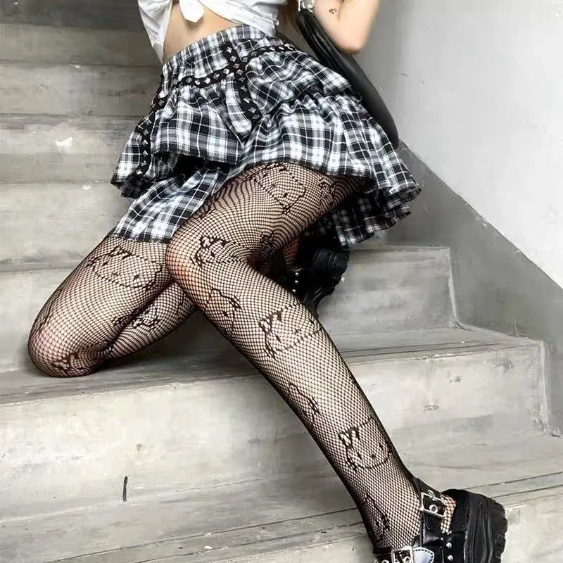 'Moeee' Kawaii Kitten Face Tights