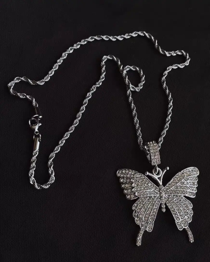 'Montage'  Butterfly Rhinestone Y2k Necklaces Set