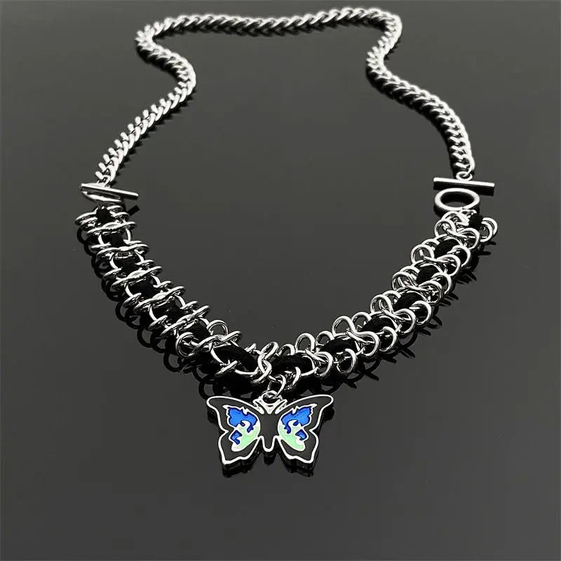 'Morpho' Hip Hop Butterfly OT Buckle Necklace