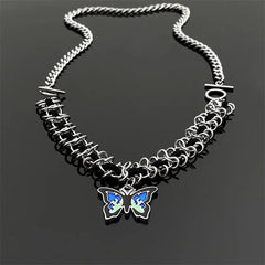 'Morpho' Hip Hop Butterfly OT Buckle Necklace