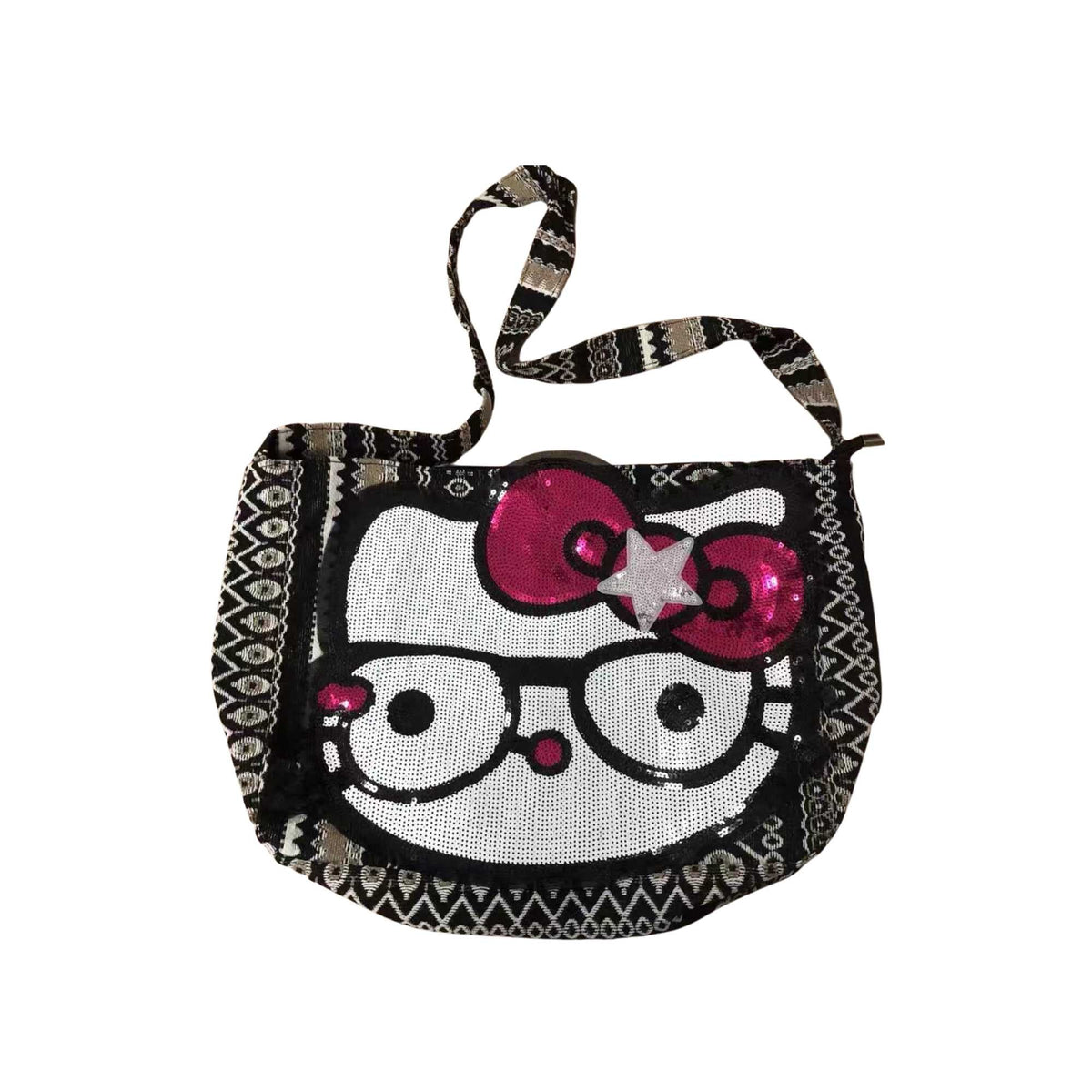 'Nerdy' Kawaii Sequins Crossbody Tote Bag