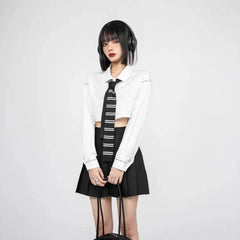 'Nevermore' Dark Academia Neck Tie Shirts Top