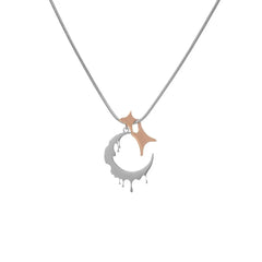 'New Moon' Melting Moon Star Necklace