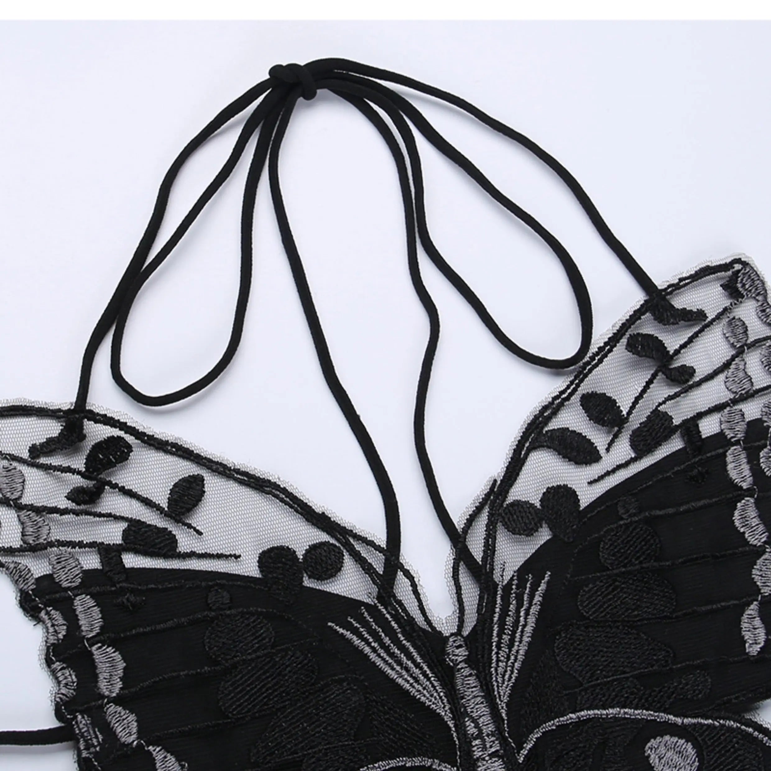 'Night Dancer' Butterfly Dark Embroidery Cami Top