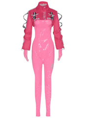 'Nikke' Goddess of Victory Pink Leather Costume