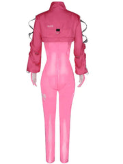 'Nikke' Goddess of Victory Pink Leather Costume