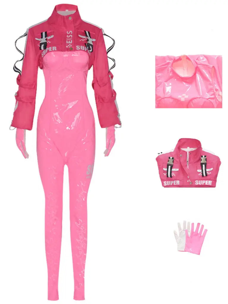 'Nikke' Goddess of Victory Pink Leather Costume