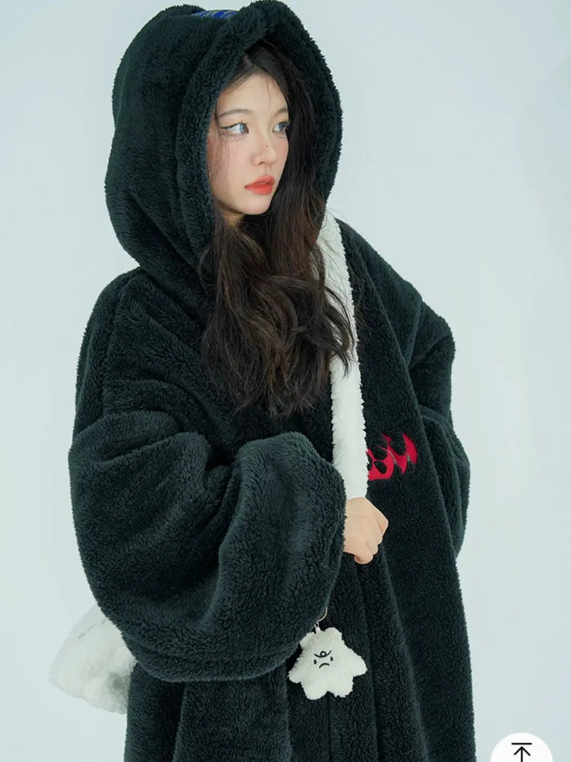 'No Romance' Streetstyle Fleeced Hooded Pjms Gown